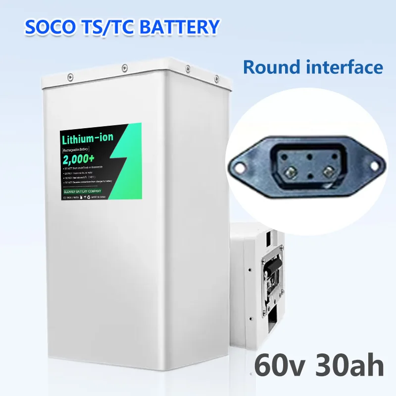 Super SOCO TS TC Batterij 17S 60V 30AH 40AH 50AH 60Ah Recht op Met Bluetooth APP Grote Capaciteit + Oplader