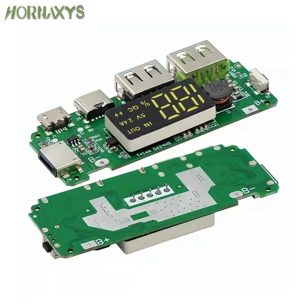 Cargador de batería de litio 18650, placa de circuito USB Dual de 5V, 2,4a, módulo de pantalla LCD Digital con sobrecarga, sobredescarga corta