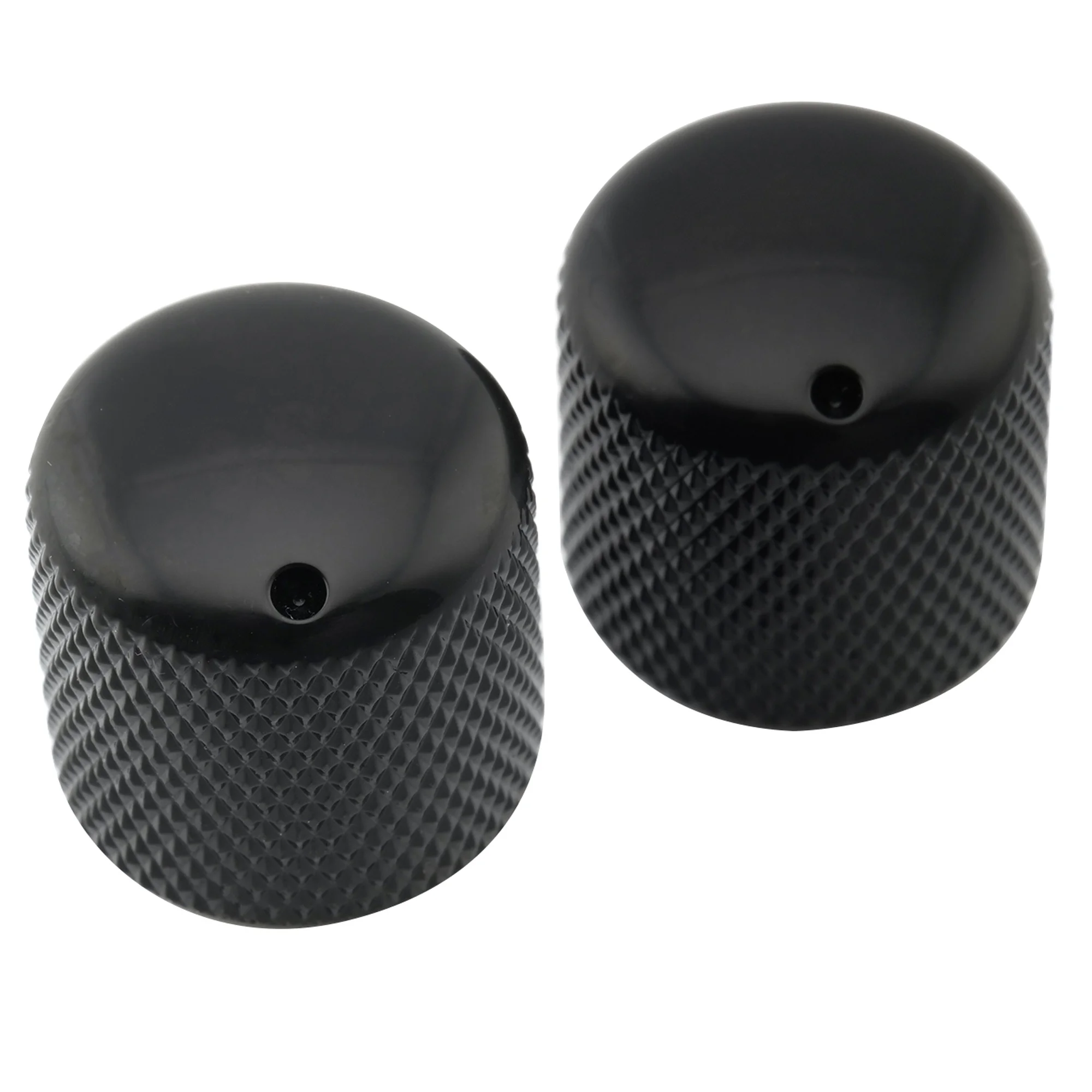 Musiclily Pro Fine 24 Splines Steel Dome Push-on Control Knob 18mm with Indicator Dot for USA Made Guitar Bass (Set of 2)