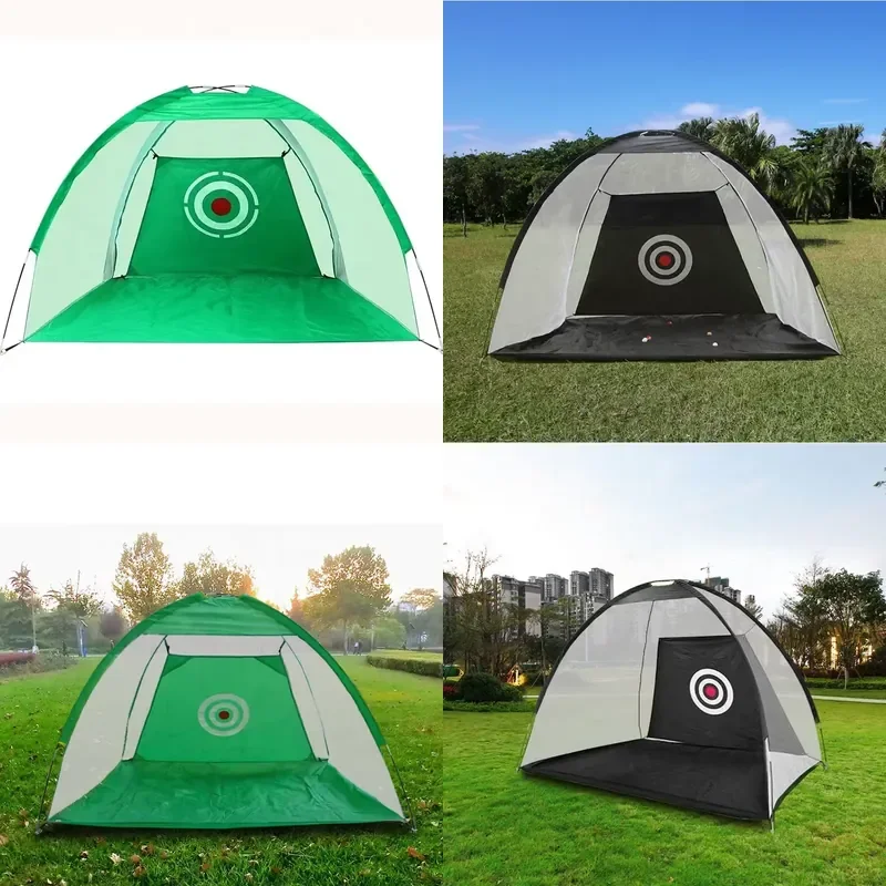 Portable 2M Nylon Batting Nets Tent Foldable Golf Accessories & Outdoor Sports Training Cages Practice Swing Trainer Use