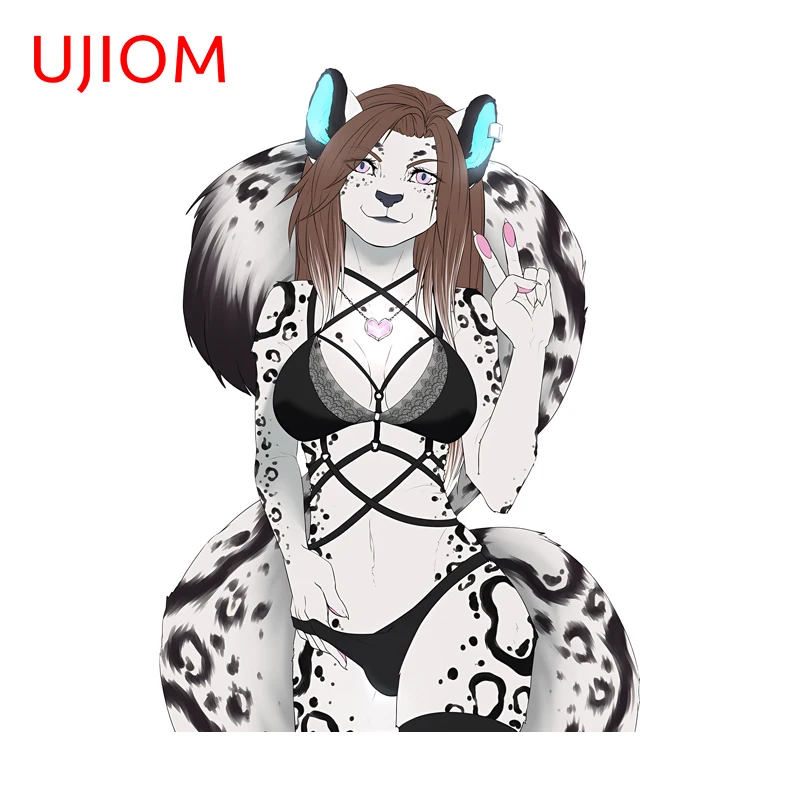 UJIOM Furry Bikini Girl Wall Sticker Exquisite Tendy Enchanting Waterproof Adorable Picture Decal Adhesive Computer Case Decor