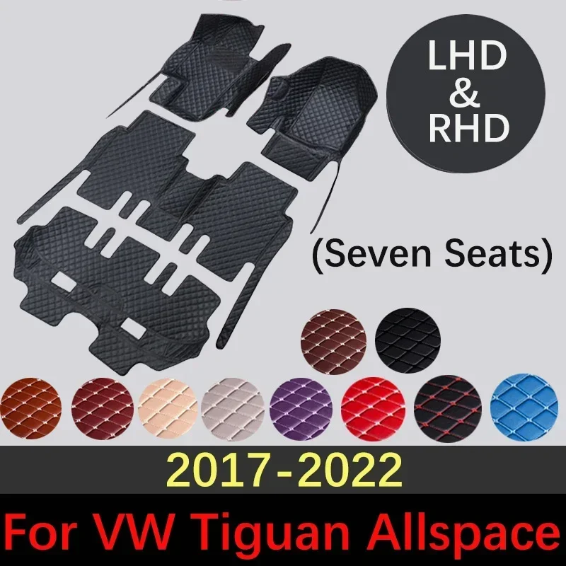 

Автомобильные коврики на заказ для Volkswagen Tiguan Allspace LWB 2017 ~ 2022 Seven Seat, автомобильные аксессуары для интерьера, ковры, коврик для стайлинга автомобилей