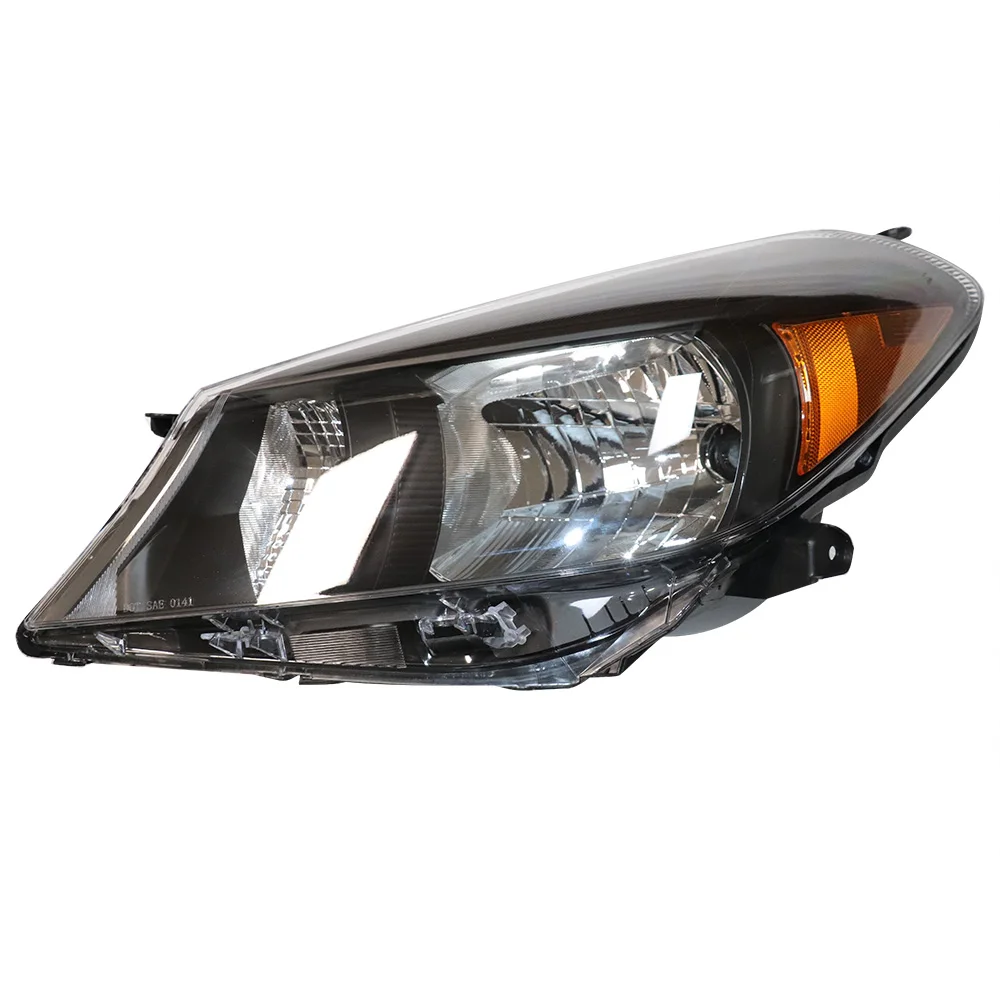 [1 pasang] kiri + kanan PERUMAHAN HITAM Halogen lampu untuk Toyota Yaris / Vitz 2012 2013 2014 Hatchback tahan air