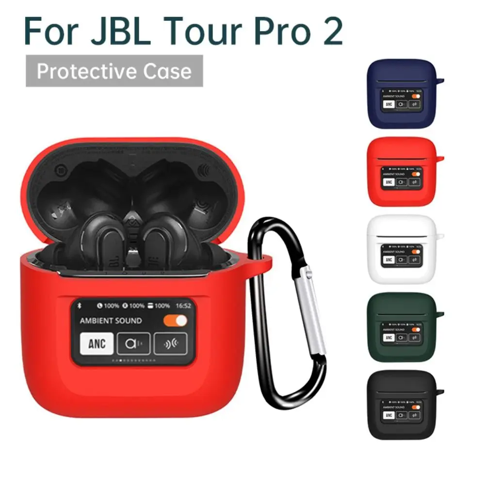 Silicone Wireless Earbuds Case Shockproof Soft Bluetooth Earphone Protector Anti-dust Colorful for JBL Tour Pro 2