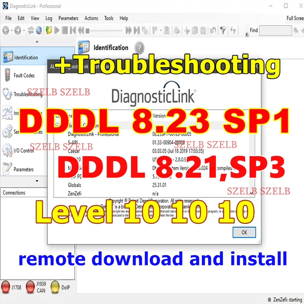 Latest DDDL 8.23 SP1 Detroit Diesel Diagnostic Link DDDL 8.21 SP3 Professional Level 10 10 10 + Troubleshooting online install