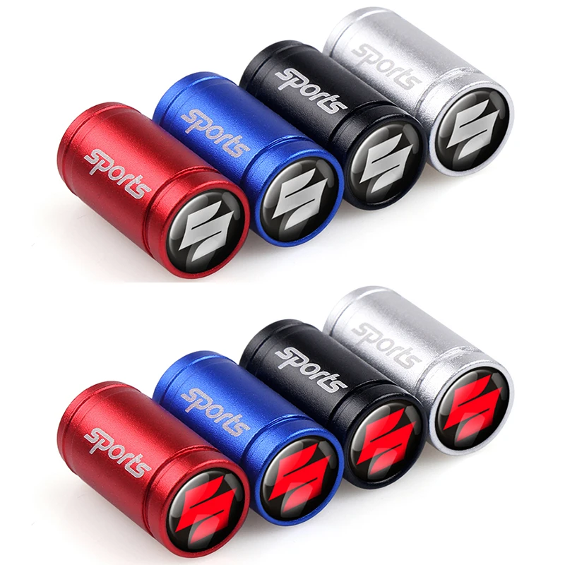 Tampas de válvula de pneu de carro, 4 unidades, metal, acessórios automotivos para suzuki baleno sx4 swift jimny ignis alto samurai grand vitara wagon kizashi
