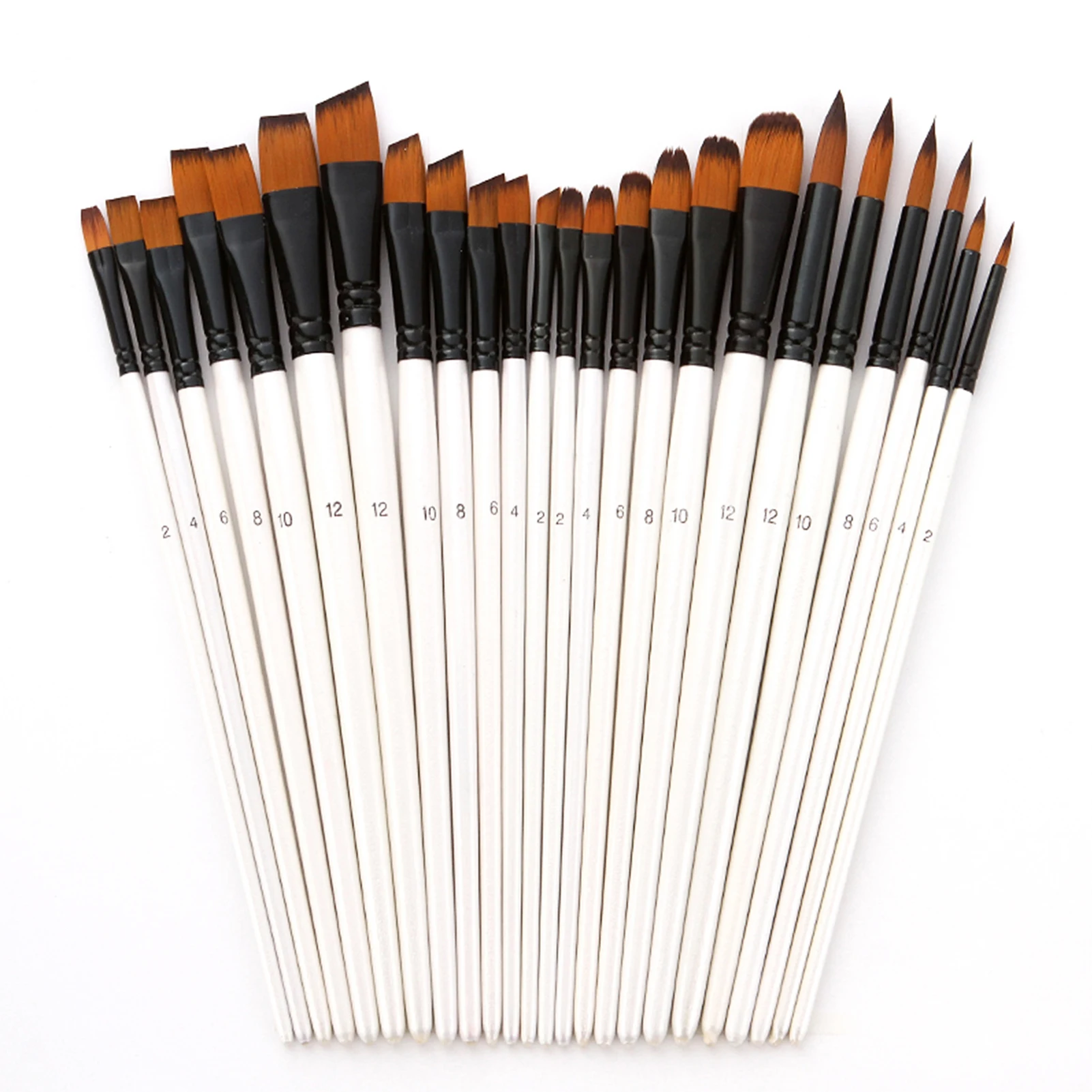 24PCS Draw Paint Brushes Set Kit Artist Paintbrush Round Brushes with Nylon Hair for Artist Acrylic Aquarelle Watercolor