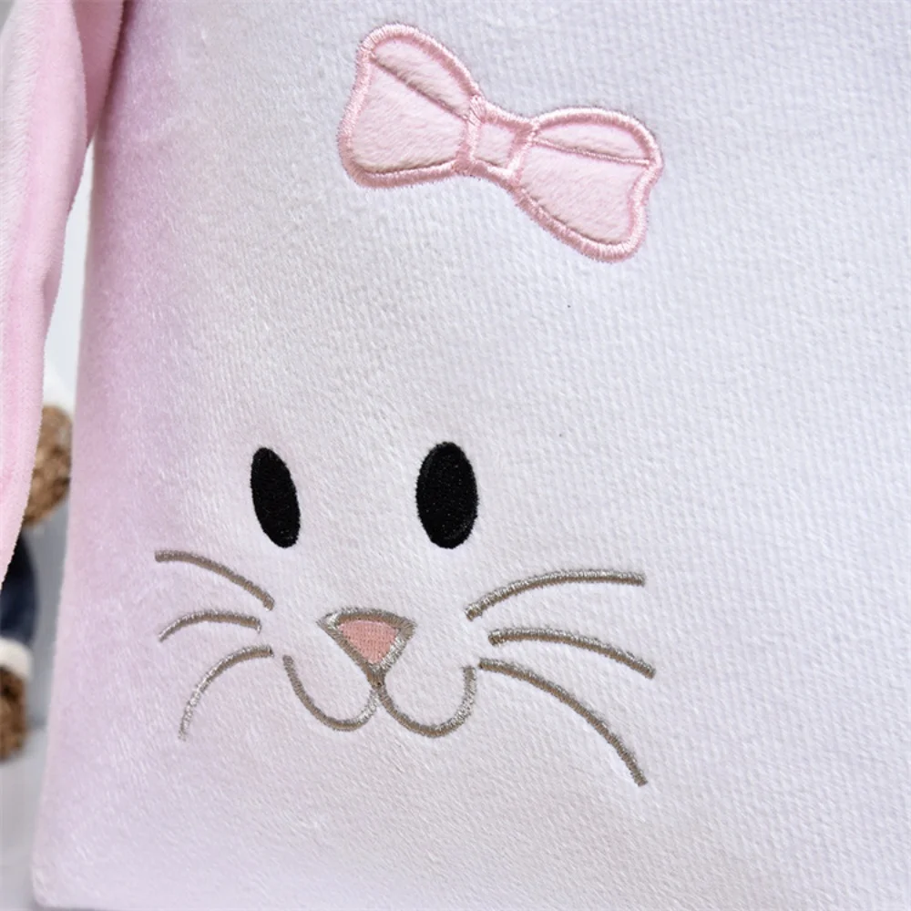 

Rabbit Ear Bag Stackable Easter Basket Plush Candy Bag Plush Handle Storage Bucket For Easter Egg Hunt Candy Storage