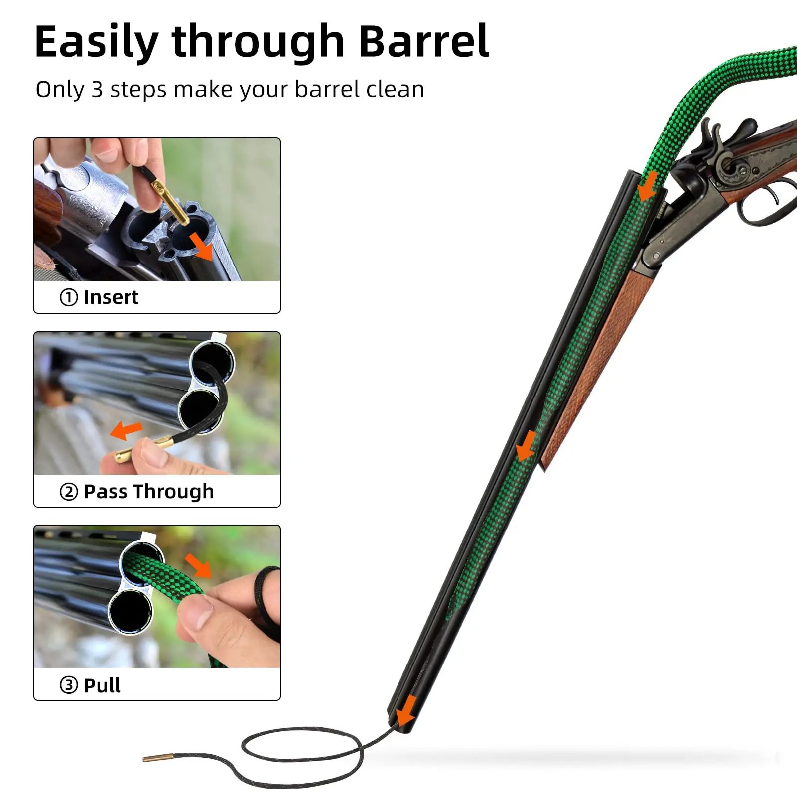 

Очиститель отверстий CVLIFE, очиститель пистолета для калибра 223 5,56 мм и других калибров, многоразового использования и Com