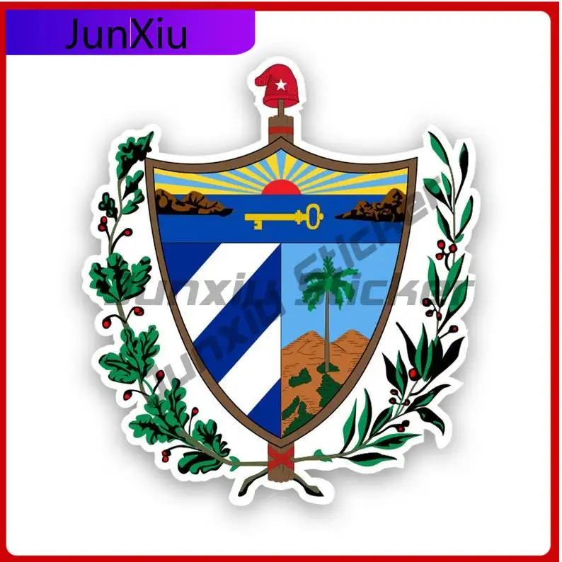 

Cuban Coat Of Arms Sticker Uv Protected Decals Cuba Flag Cub Cu Coa State Flag Patriotic Car Sticker Vinyl Decal Die Cut Sun