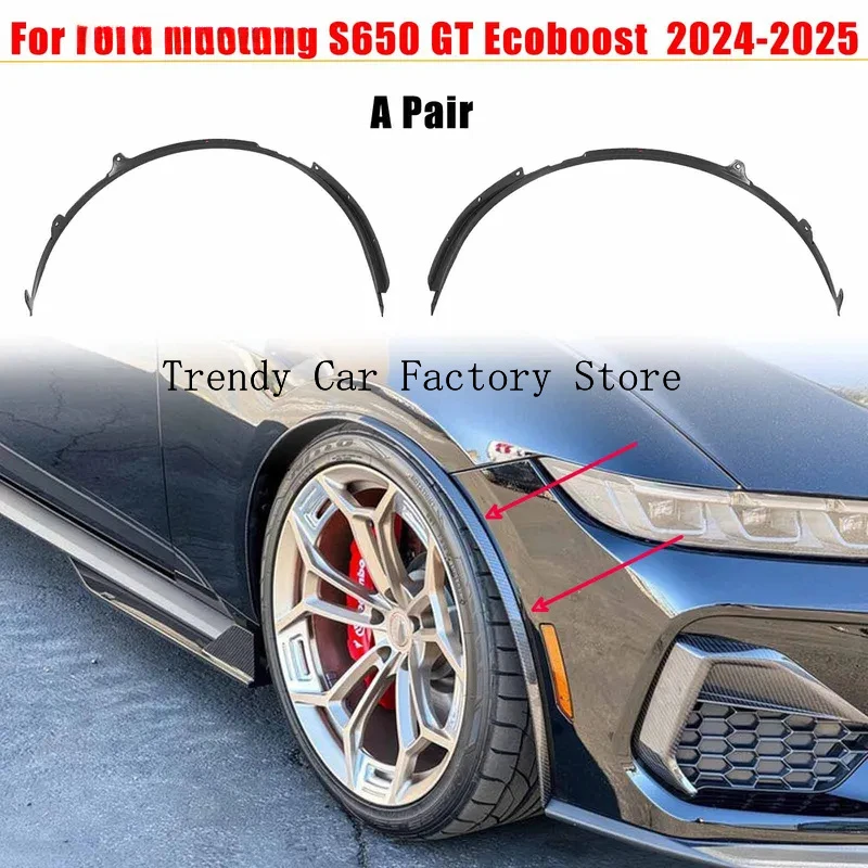 

Black Carbon Fiber Painted Matte Black Body S650 GT 2024-2025 Front Wheel Eyebrow Arch Glossy