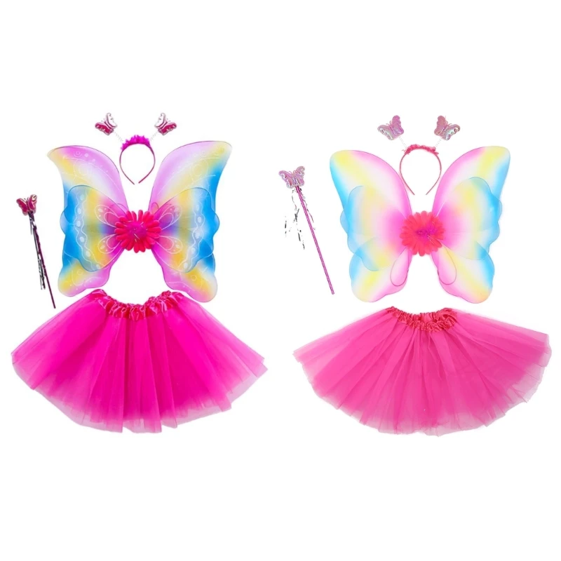 E15E Fairy Princess for Butterfly Costume Set for Girls Dress up and Ballet Danc