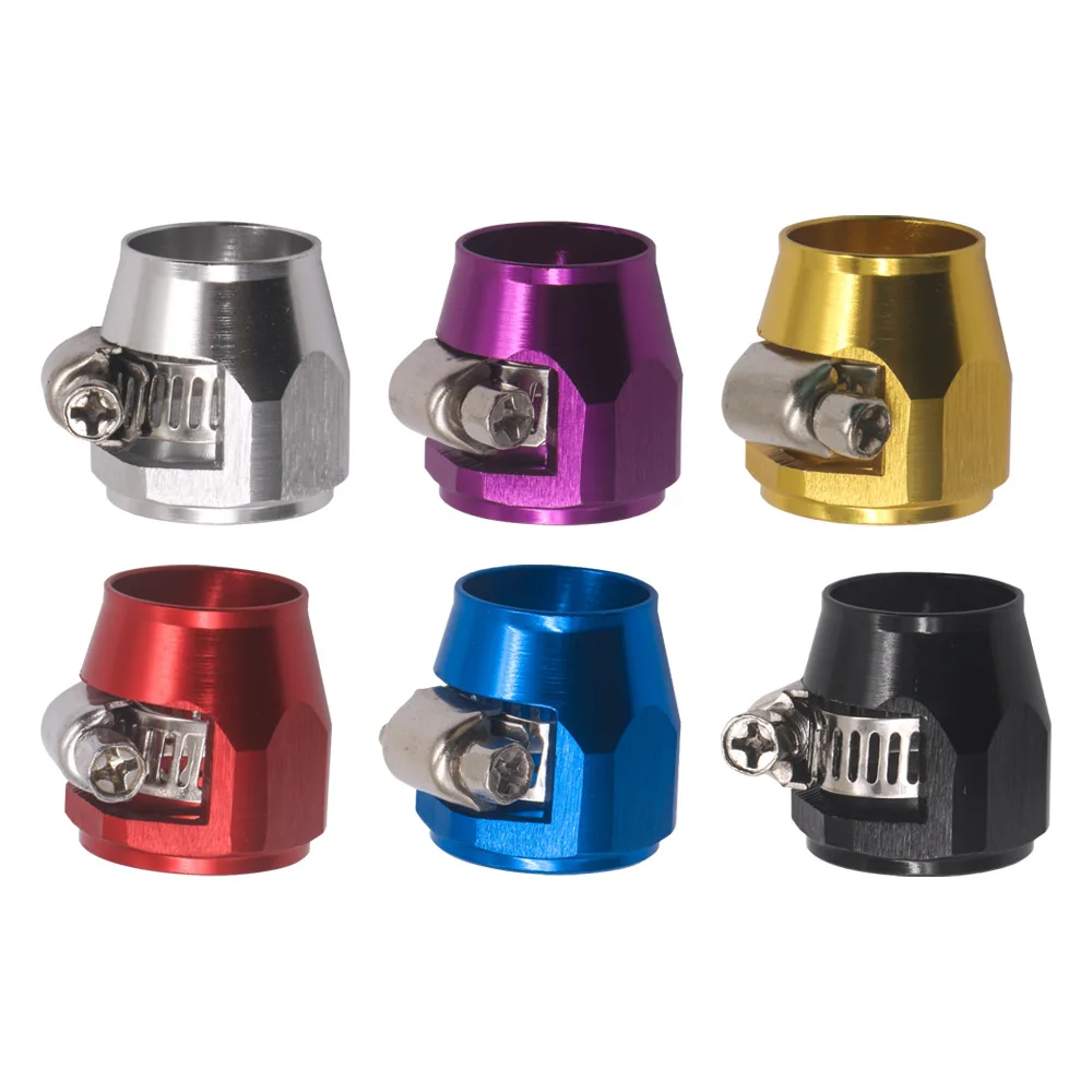 10X AN4 AN6 AN8 AN10 AN12 Car Hose Clamp Radiator Modified Fuel Water Pipe Tube Clip Buckle Fitting Oil Hose Clamps End Finisher