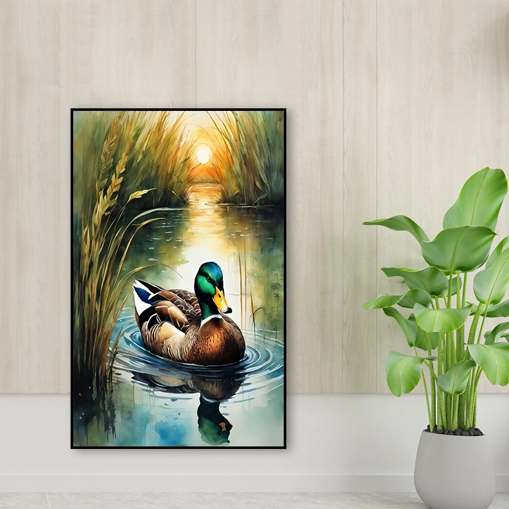 40x60 سنتيمتر بطة 5D DIY الحفر الكامل جولة الماس اللوحة كيت لديكور جدران المنزل #5