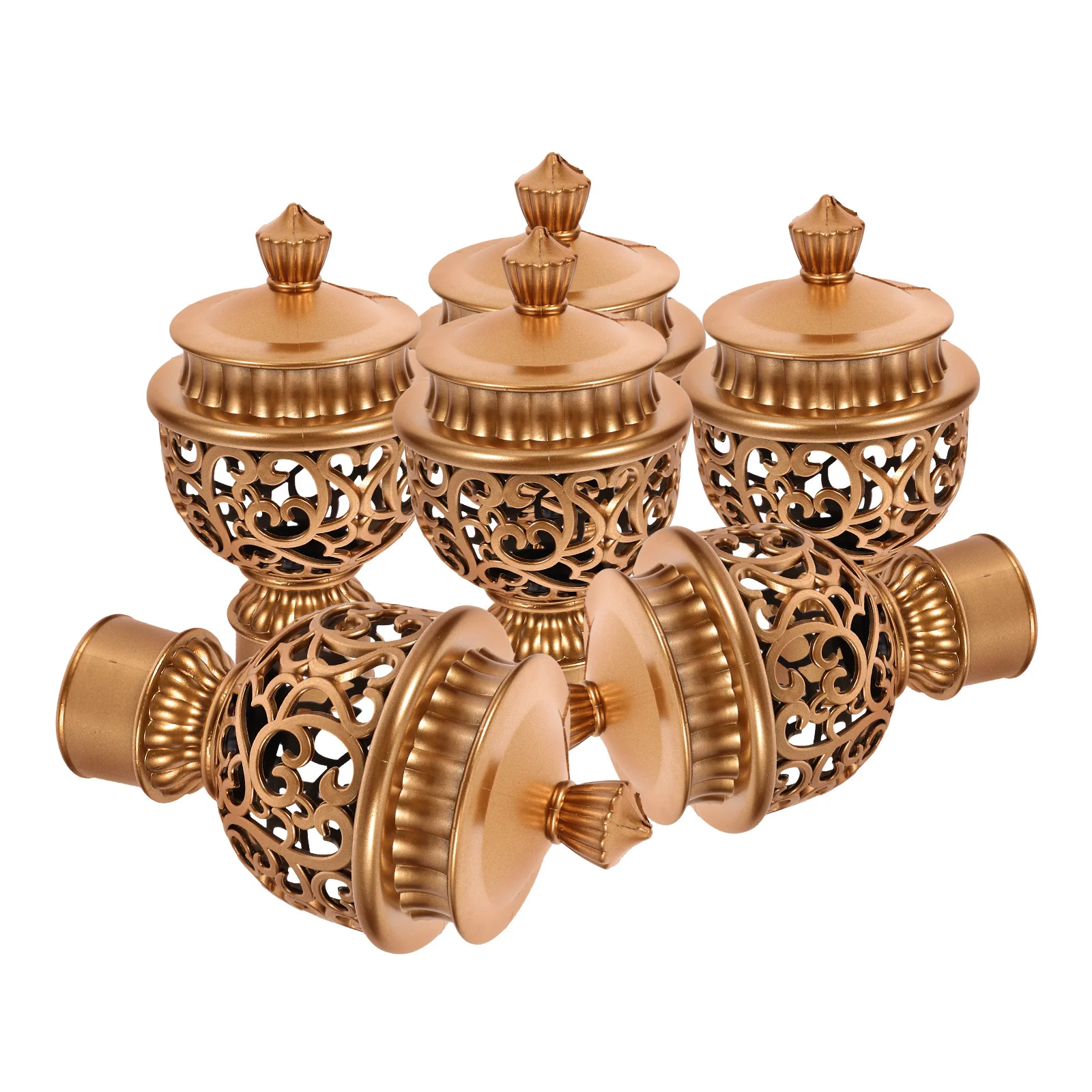 

6Pcs Roman Rod End Decorations ABS Material Drapery Finials Easy Install Window Hardware for Bedroom Living Room