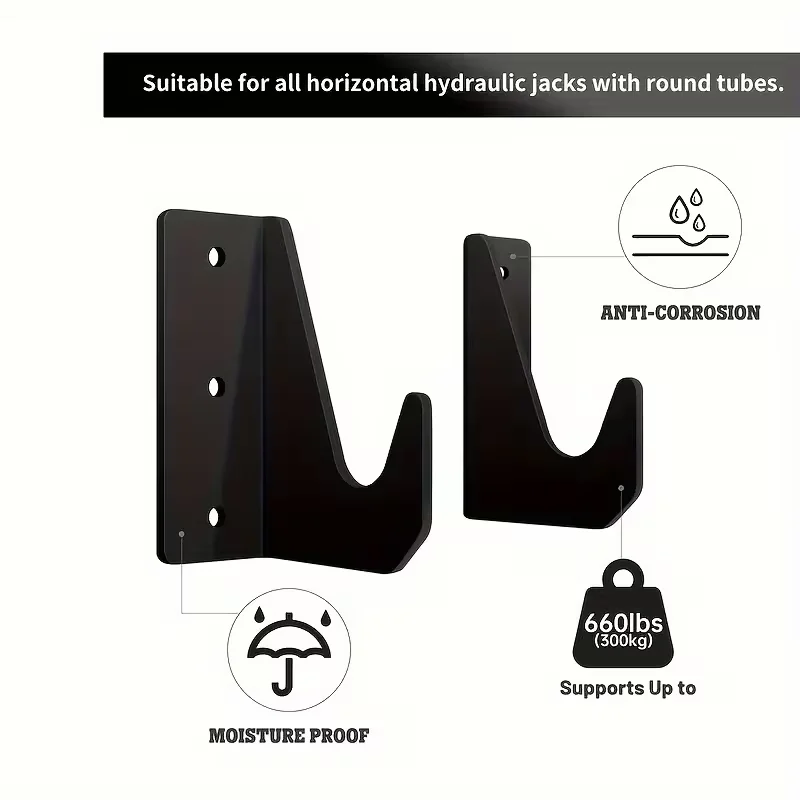 2pcs Car Jack Stand Wall Mount Garage Tool Rack Hydraulic Trolley Floor Jack Stands Mount Brackets for Lawn and Hedge Trimmers