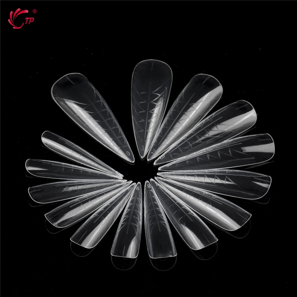 TP 75pcs/150pcs Stiletto Dual Form Nail Acrylic Quick Building Gel Mold Full Cover Extension Upper Mold False Nail Tips Top Form