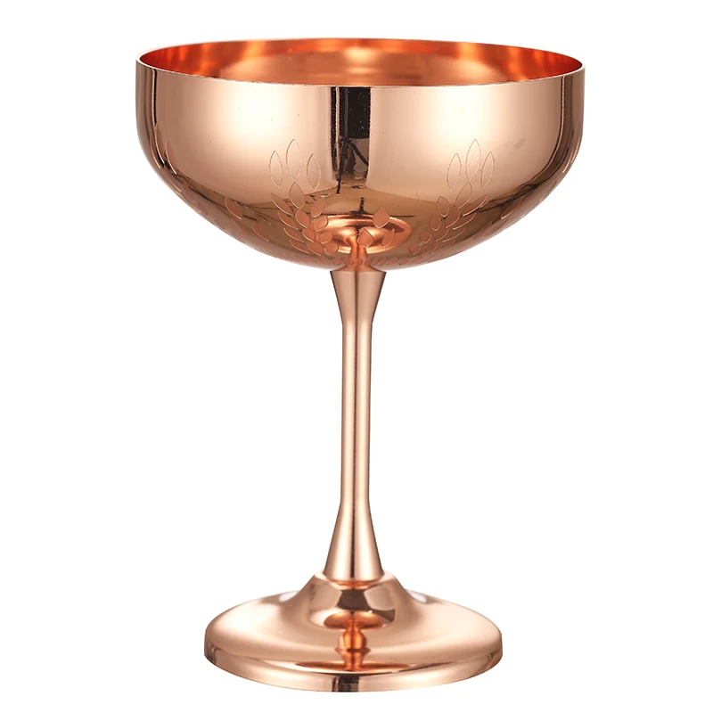 Etching Martini Cocktail Glasses,Copper Plated Stainless Steel