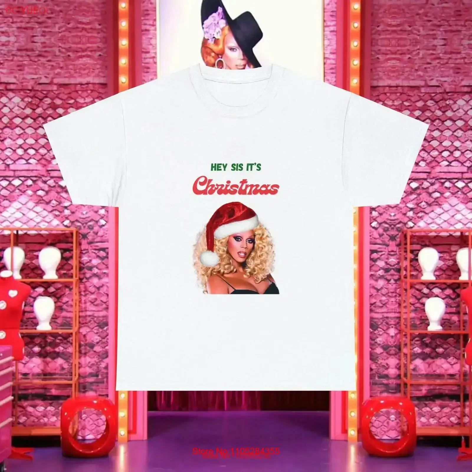 RuPaul Christmas T shirt vintage Washed Top For Everyday Wear streetwear Versatile fashion homme Unisex Soft Stylish Breathable