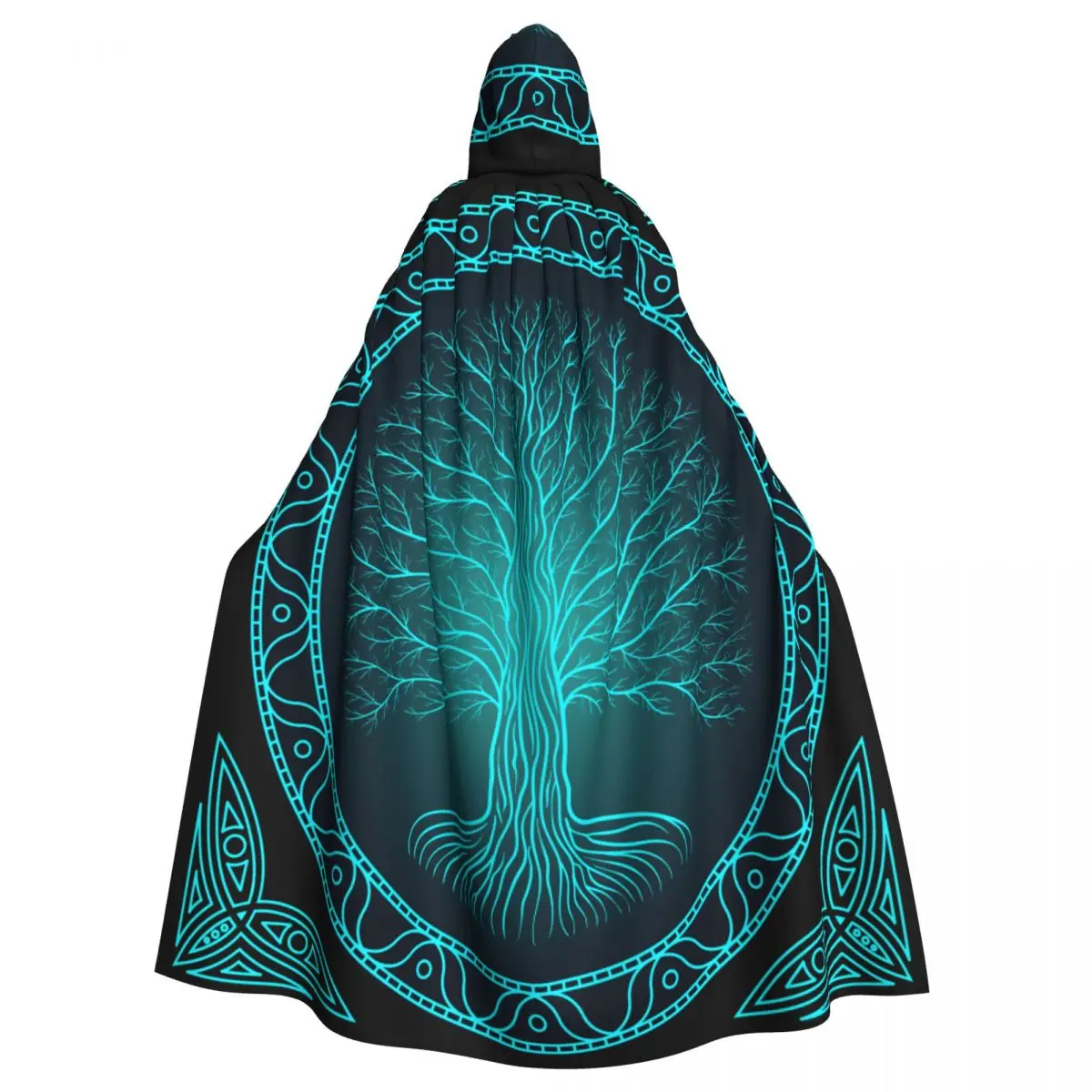 

Unisex Witch Party Reversible Hooded Adult Vampires Cape Cloak Ethnic Tree With Branches Middle Eastern Moroccan Arch