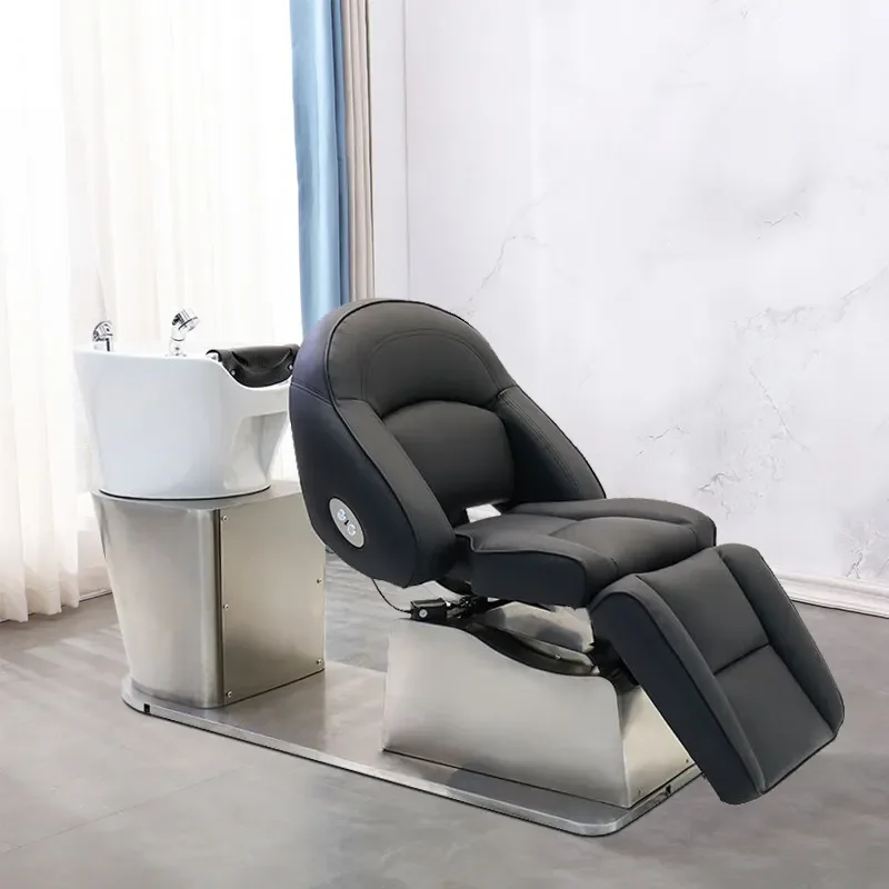 Hot Sale Electric Shampoo Chair Can Lift and Rotate, Massage and Shampoo Integrated Stainless Steel Bed