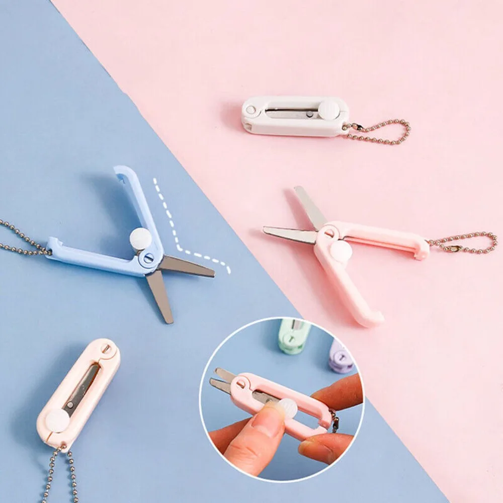 3Pcs New Mini Folding Scissors Scalable Multifunctional Stainless Scissors Portable Office Tools Students