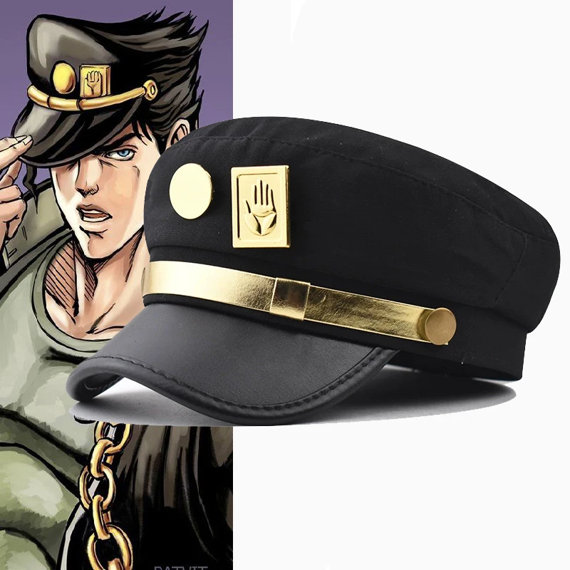 

Военная шляпа Bizarre Adventure Palm Bodu с плоским верхом Kujo Jotaro, кепка для косплея, бейсболки, унисекс, спортивная кадетская шляпа для спорта на открытом воздухе