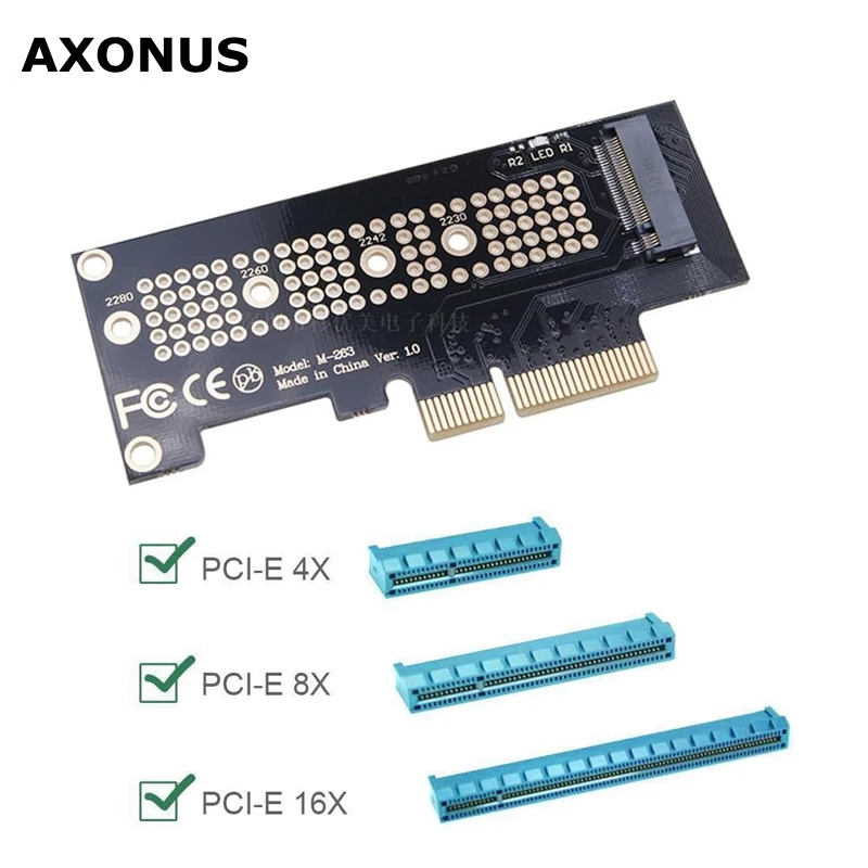PCIe Adapter for M.2 NVMe Mkey, PCI-e 4.0 X4 Card Supports NGFF M2 M-Key SSD, PCIe NVMe Adapter Full Profile Bracket