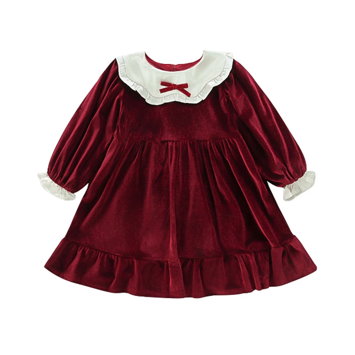 

Осенне-зимняя одежда для маленьких девочек, вельветовое плотное платье с бантом для детей, тканевое платье принцессы на день рождения, Рождество