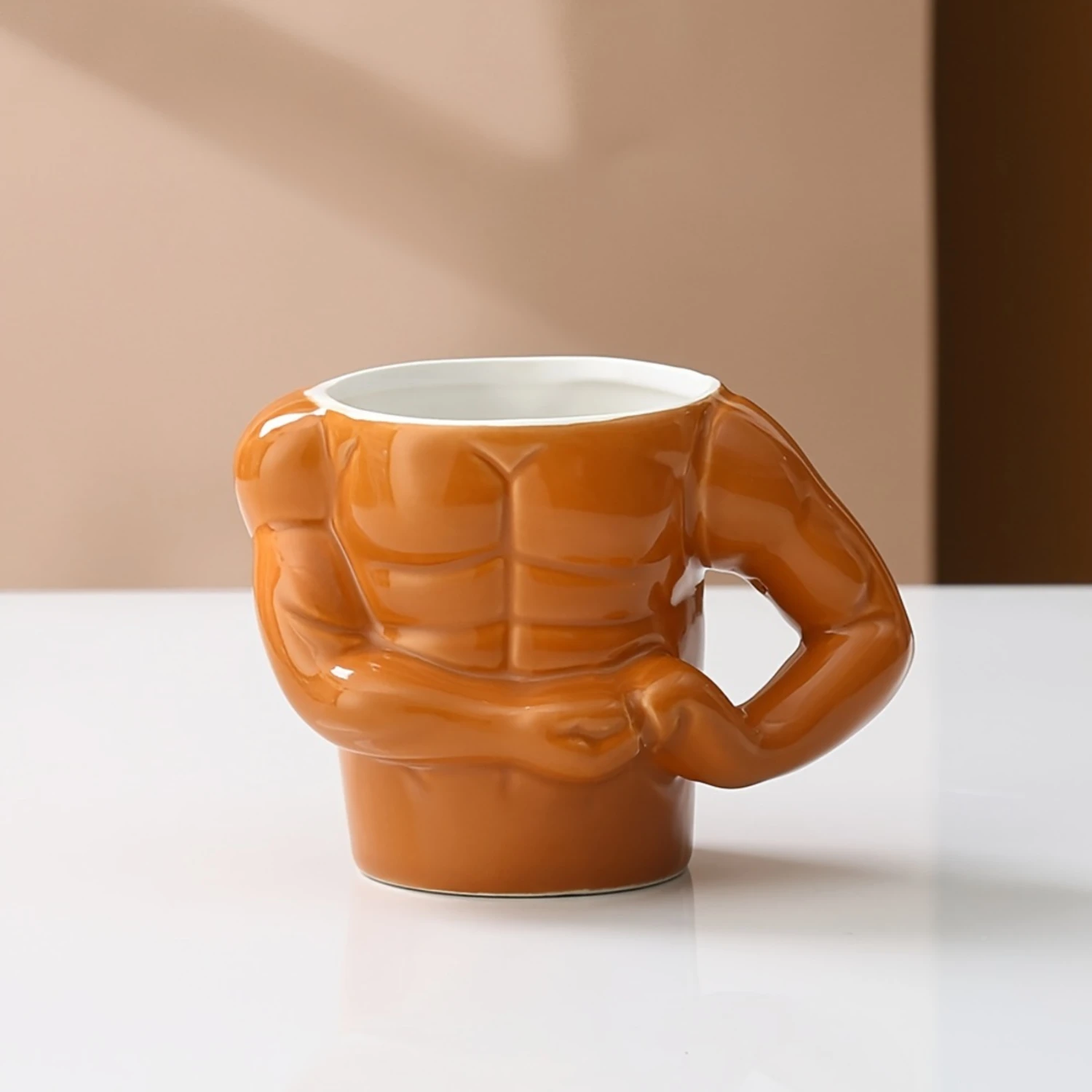 Unique Muscle-Shaped Ceramic Coffee Mug - Perfect Gift For Bodybuilders & Fitness Enthusiasts, Ideal For Birthdays & Holidays