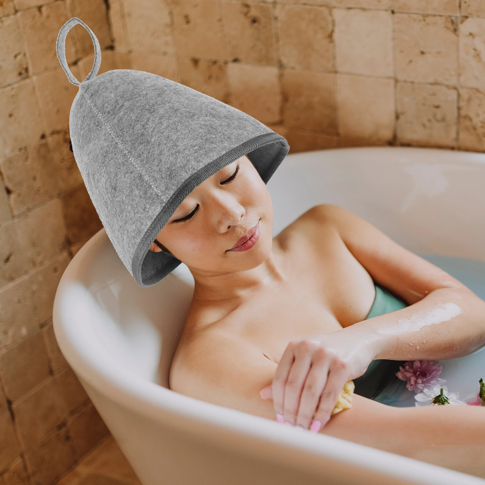 

Thick Bathing Sauna Hat Shower Felt Cap for Men Women Unisex Design Absorbs Moisture Protects Head Safe Useful Storage Easy