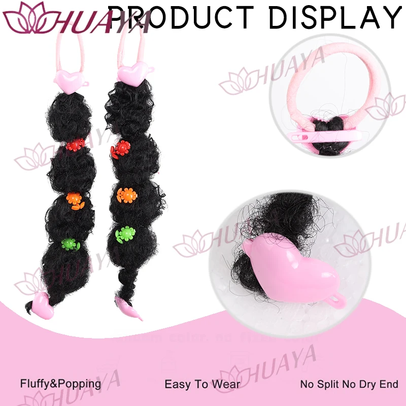Women's Synthetic Bubble Ponytail, 1 PairRandom color of accessories, easy to wearSuitable for women and kids