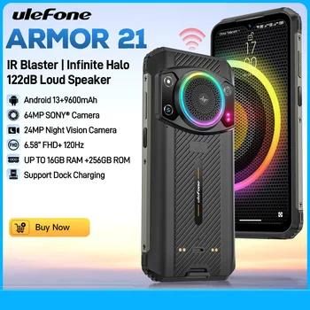 Ulefone Armor 21 sağlam telefon 16GB RAM 256GB ROM Smartphone Android 13 G99 cep telefonu 64MP 9600mAh 4G hücresel küresel sürüm