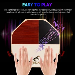 GECKO SD6 Cajon Hand Drum Cajon Drum Percussion Instrument with Carrying Bag Portable for Travel Camping