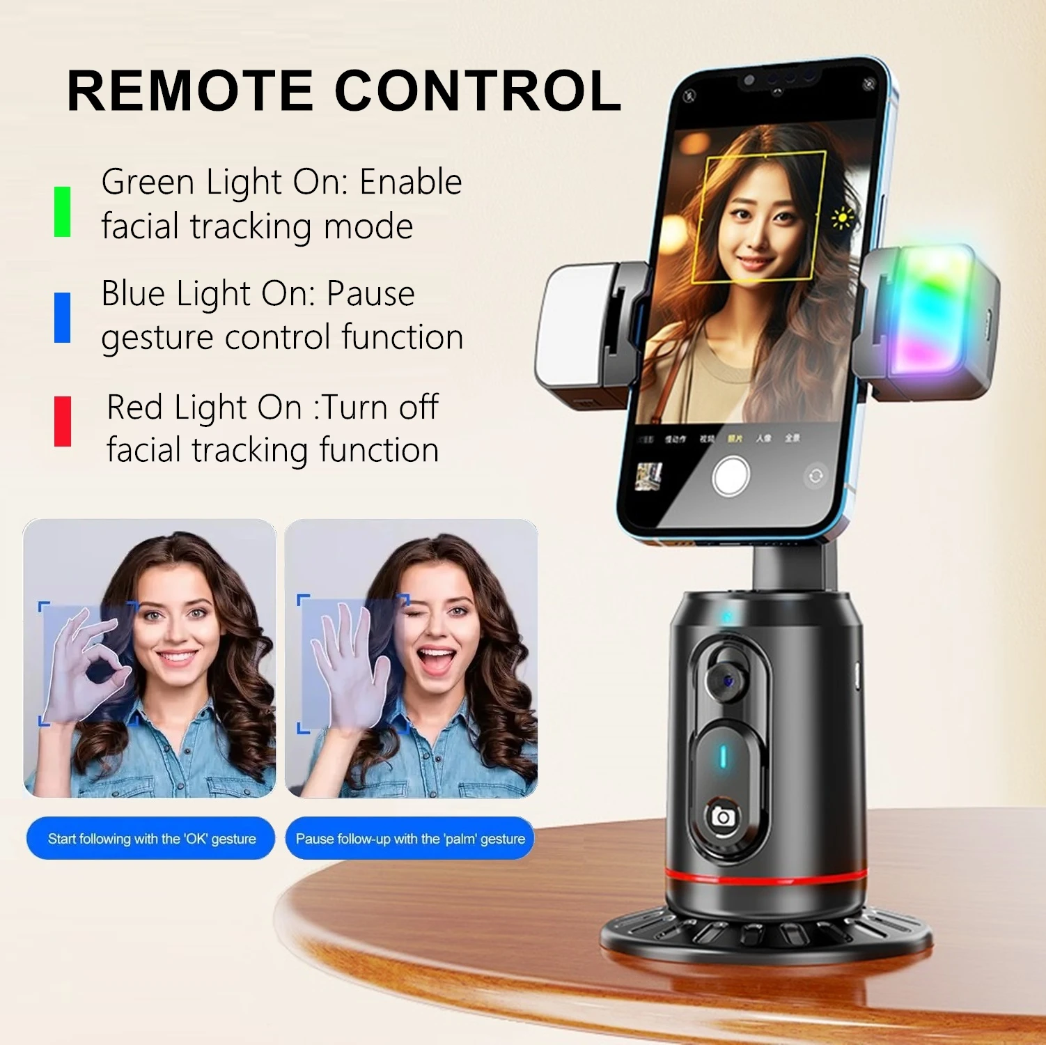 Smart Auto Face Tracking Gimbals Intelligent 360° Follow Selfie Stick for Phone GoPro Action Camera Video Record Live Streaming