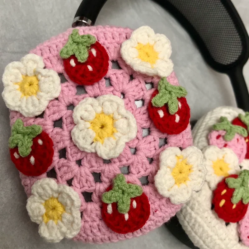 JENNIE Knitted Airpods Max Cases Cover Custom Handmade Plush Headphone Protective Case Bluetooth Earphone Decoration Accessories