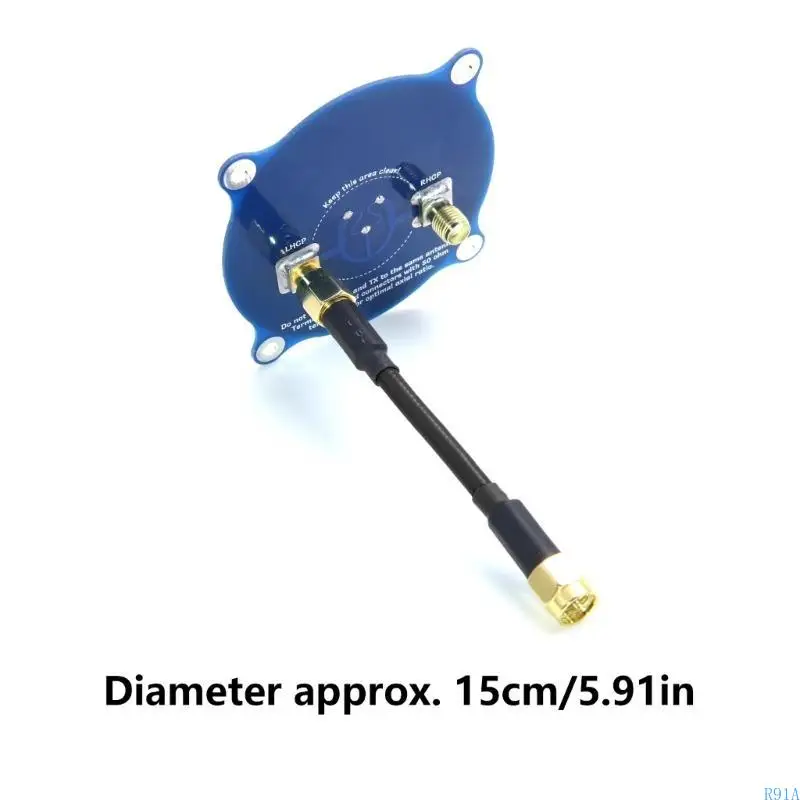 R91A 5.8GHz FPV Triples Feed Patches-1 Antennas 9.4dBi High Accuracy Male Cable Adapter