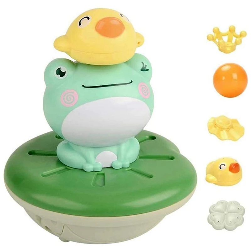 Baby Bath Toys Electric Spray Water Floating Rotation Green Forg Sprinkler Toy Shower Game For Children Kid Bathroom