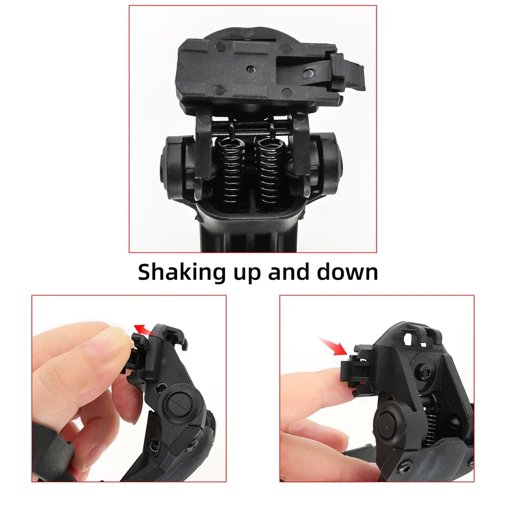 Tactical helmet ARC rail adapter suspension earphone holder, suitable for COMTAC II III tactical shooting headset BK