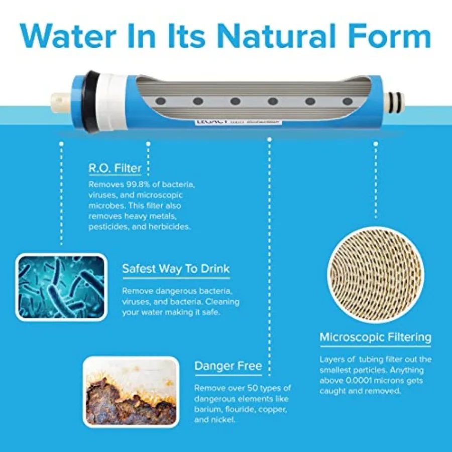 5 مراحل RO مع مضخة معززة للاستخدام المنزلي: 75 GPD نظام ترشيح مياه الشرب بالتناضح العكسي الكامل بكفاءة عالية #4