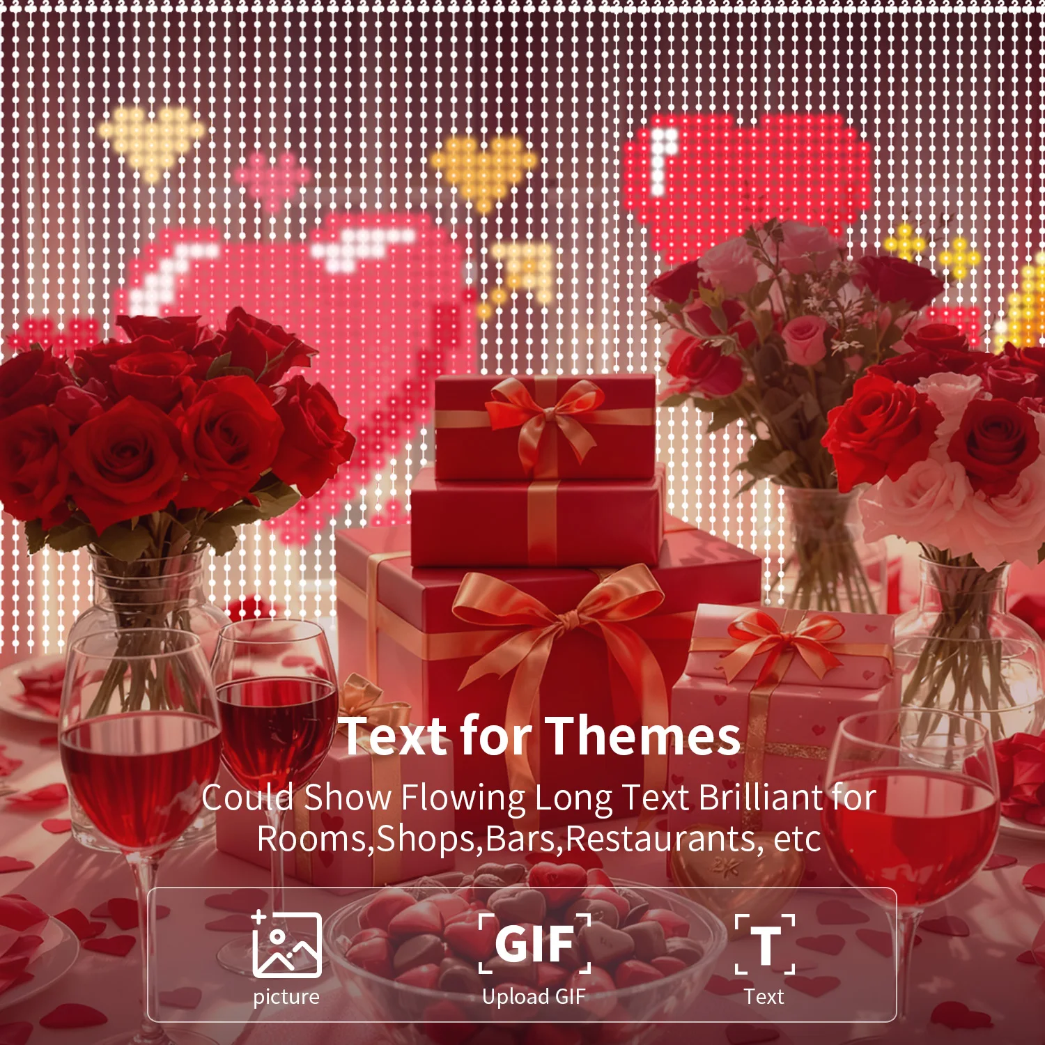 パターンledライト（アプリ制御付き）-400-led、usb給電、音楽同期rgbライト、diyスマートカーテンライト