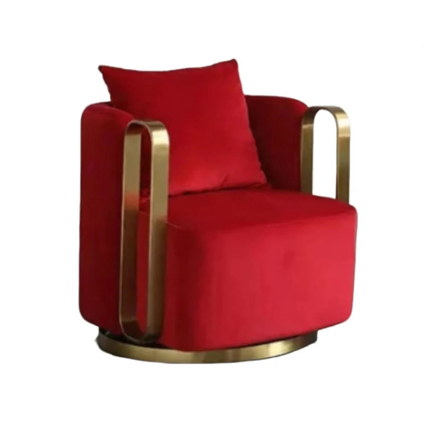 

Italian, light luxury, stainless steel, rotatable, single, sofa chair, living room, flannel, casual