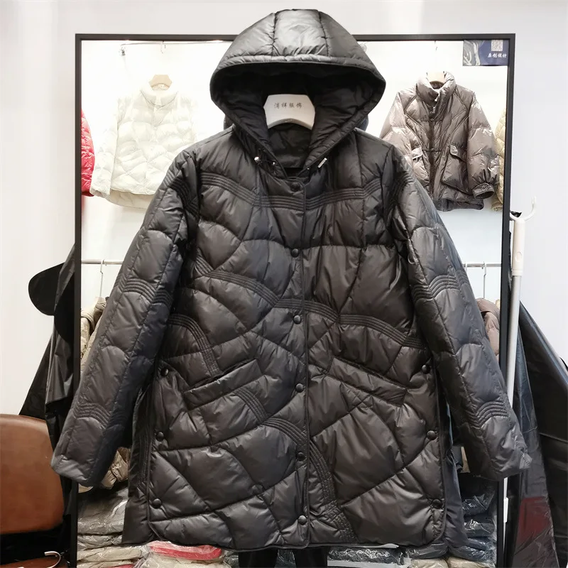New Winter Coats Women 90% Duck Down Coat Ultra Light Puffer Feather Jacket Hooded Autumn Warm Casual Lightweight Female Parka
