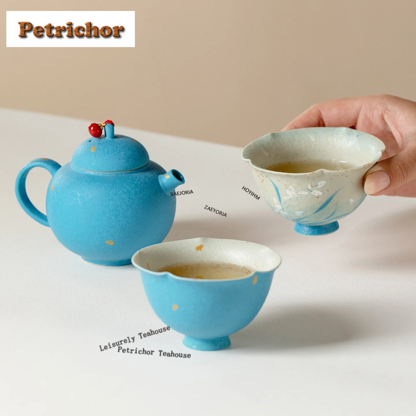 

Hand-painted Orchid Tea Set Complete Set Retro Tea Ceremony Set Tea Soaking Teapot And Tea Cup Set Tea Services Decoration