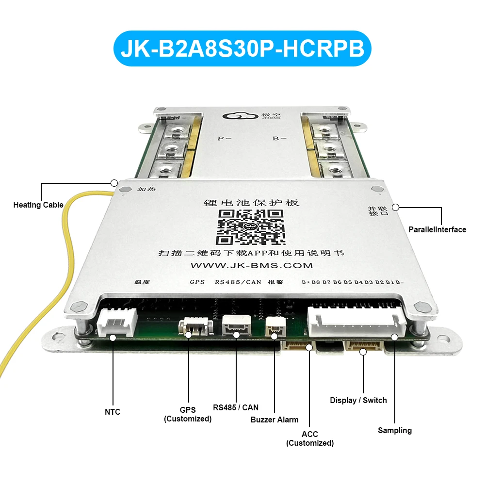 JIKONG B1A8S10PHCRPB Aktiver Balancer JKBMS 4S 8S 100A 300A mit BT RS485 Wärmeübertragung CAN Parallel-Buzzer für Li-Ion LiFePo4 Lto Batterien – Detail 5