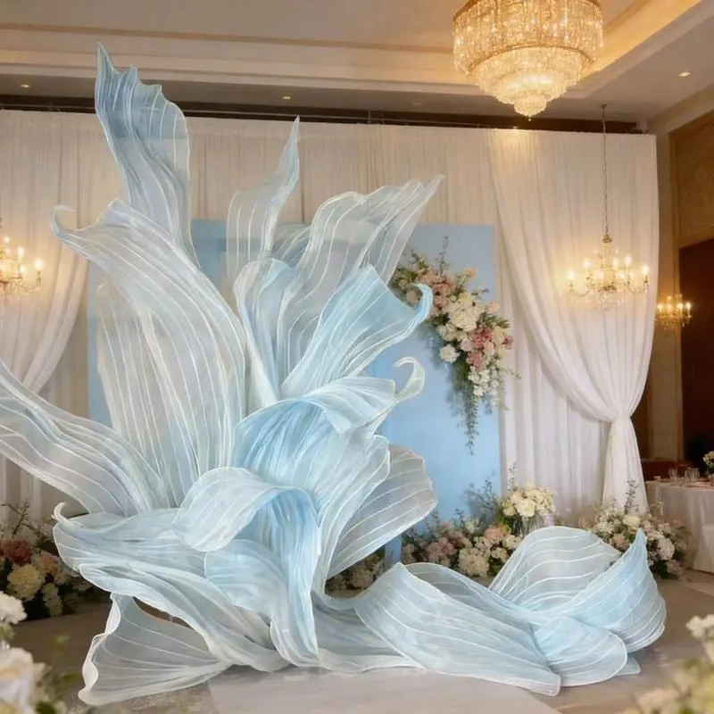 Handmade Organza Landscape Ornaments Custom Giant Silk Decorations for Wedding Party Ceremonies