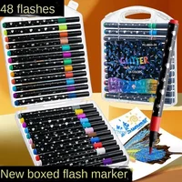 24/48/72/96 Colors Dual Brush Tip Glitter Art Markers Metallic Paint Marker Pens DIY Crafts Birthday Cards, Making Poster, Album 6
