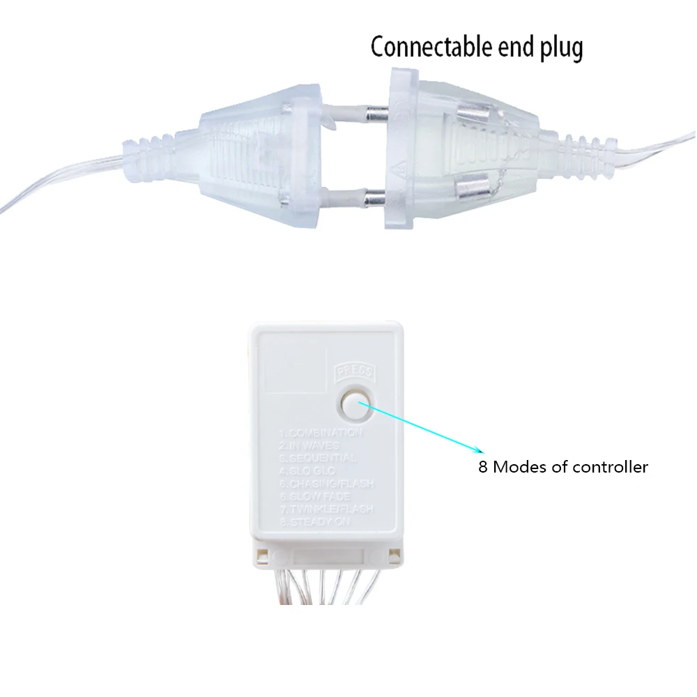 3.5M Star Curstain LED String Fairy Lights 138 LEDs Christmas Lights For Home Bedroom Window Outdoor Party Holiday Decoration