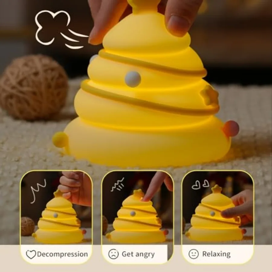 Night Light, Cute LED Lamp, Silicone Dimmable Nursery Nightlight for,Rechargeable Bedside Touch Lamp, Funny Office Desk Light a view 5