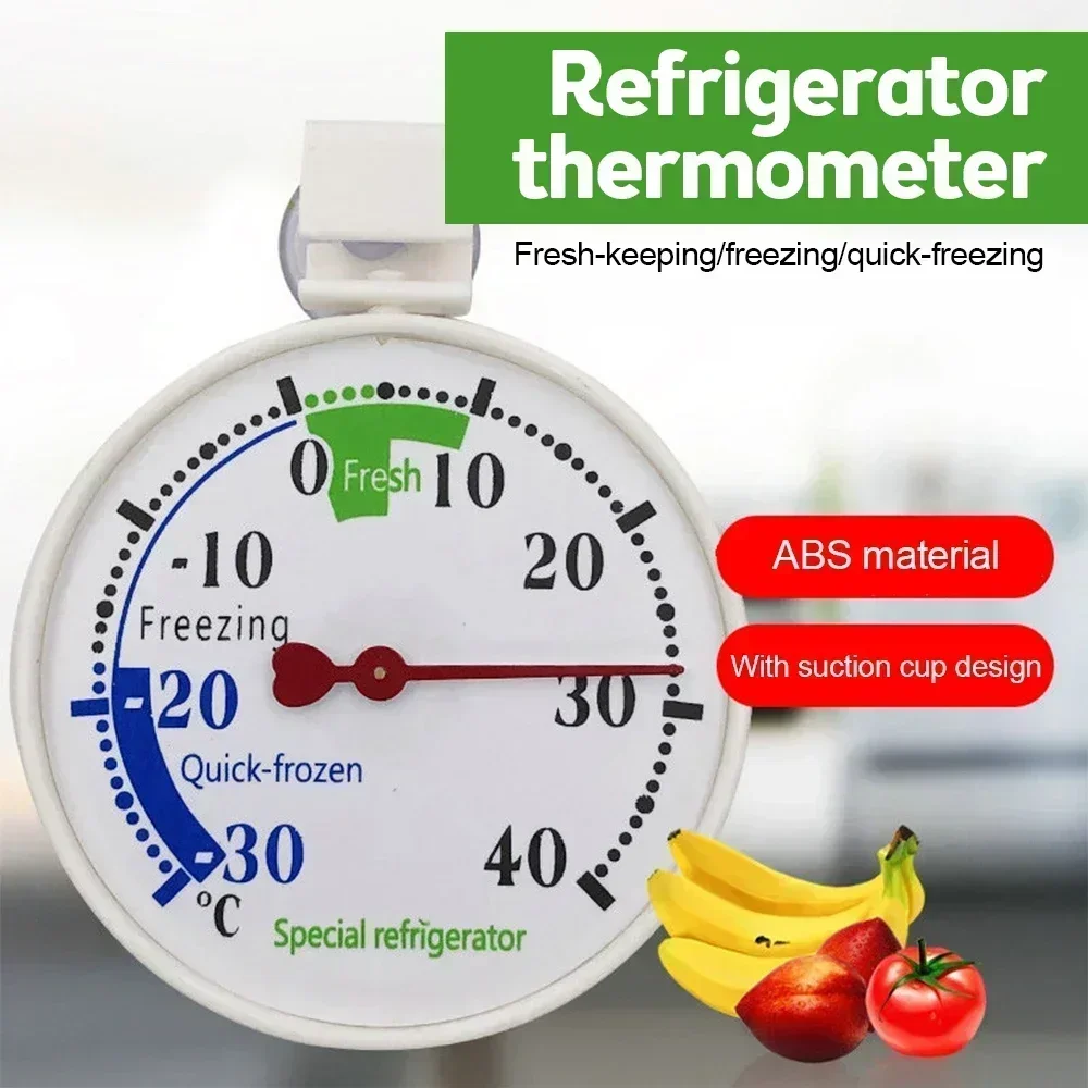 Refrigerator Thermometer Pharmacy Hospital Freezer Cold Storage Pointer Type Temperature Gauge with Suction Cup Thermometer